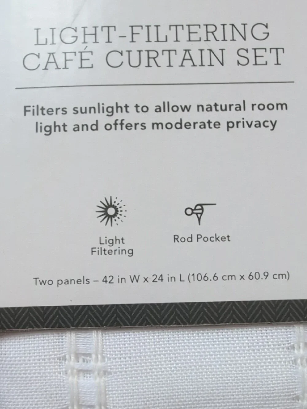 Threshold White Light-Filtering Café Curtain Pair